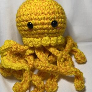 Crochet Yellow Jellyfish Stuffed Animal Plushy
